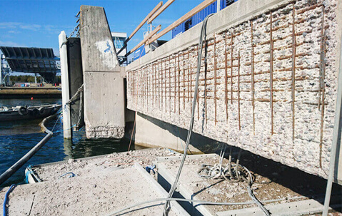 high pressure water jet concrete hydro-demolition